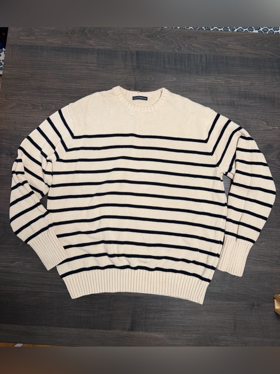 Brandy Melville Sweaters - Brandy Melville Cream and Black Striped Crewneck Sweater